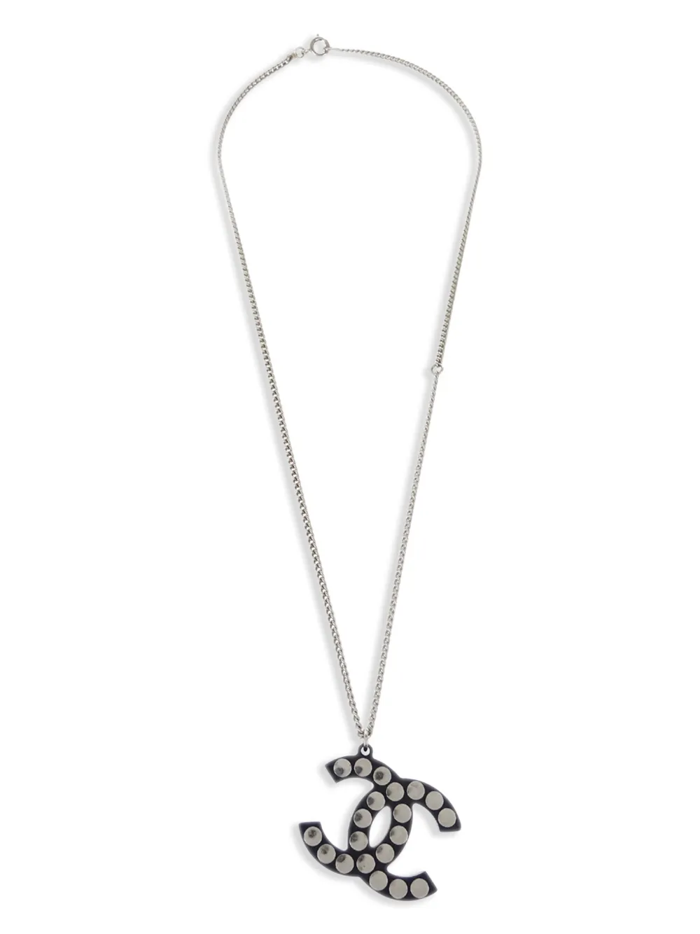 Pre-owned Chanel 2005 Cc Chain Necklace In Silver