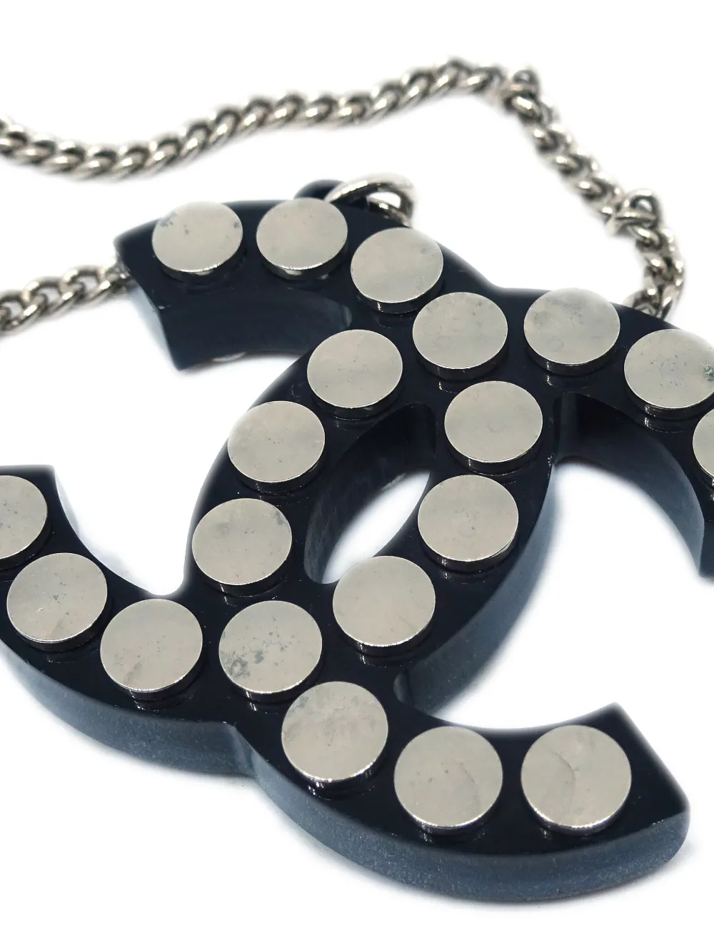 Pre-owned Chanel 2005 Cc Chain Necklace In Silver