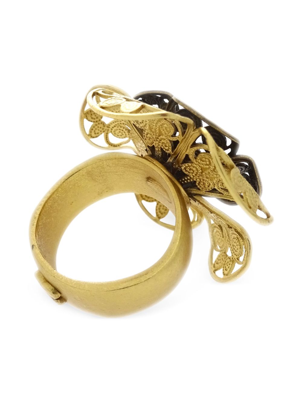 CHANEL Pre-Owned 2001 CC ring met bloem - Goud