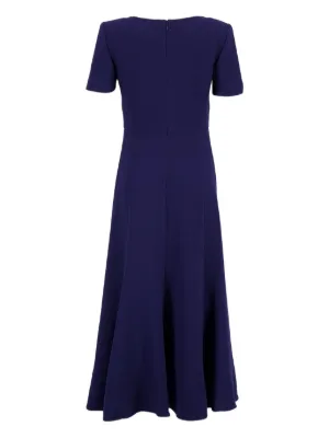 ROLAND MOURET クレープ ミディドレス ROLAND MOURET ウール＆シルク混 ワンショルダー ロングドレス