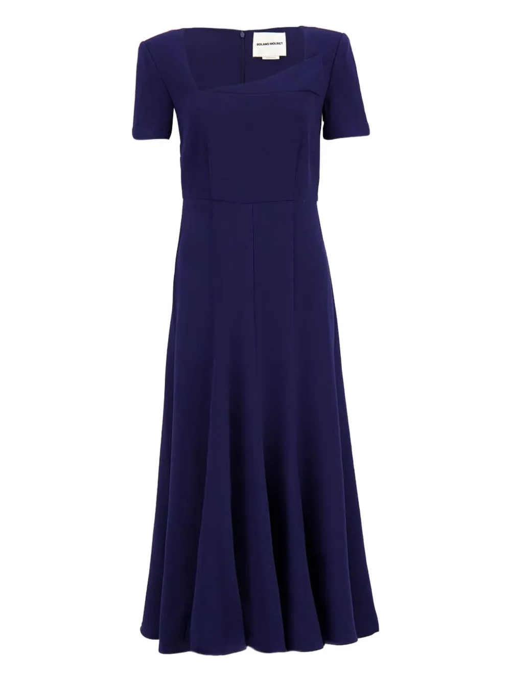Shop Roland Mouret Wool Crepe Midi Dress