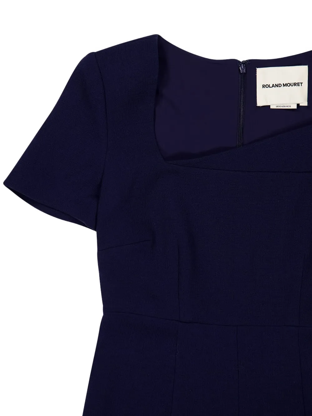Shop Roland Mouret Wool Crepe Midi Dress