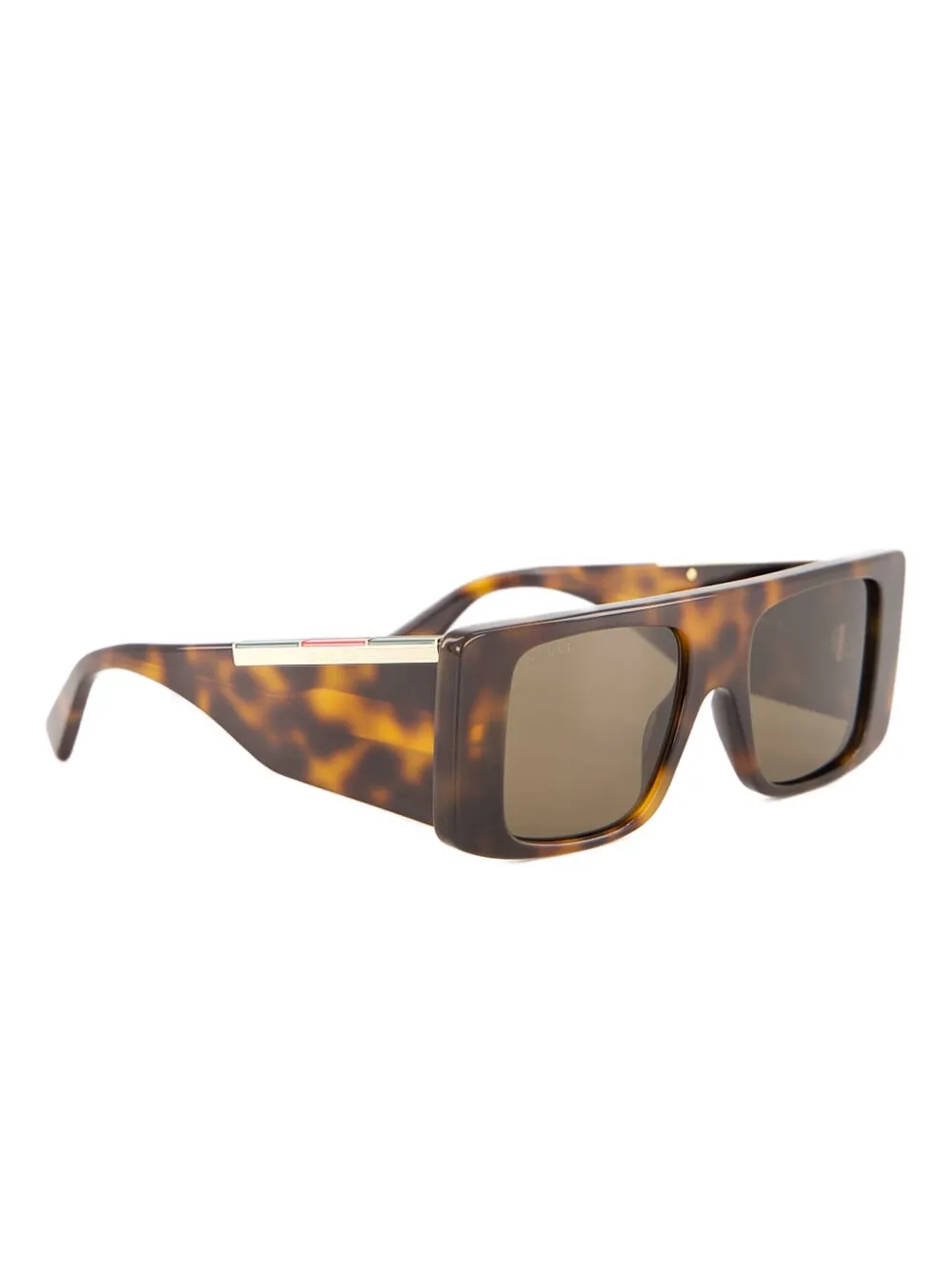  Gucci Eyewear Rectangle-frame Sunglasses - Brown 
