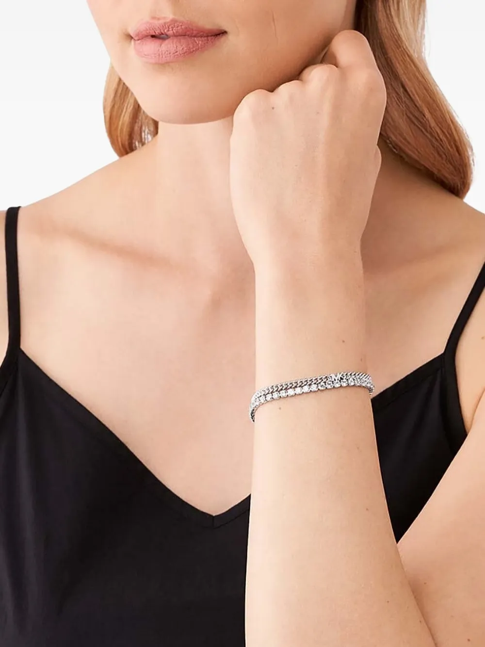 Michael Kors crystal-embellished chain bracelet - シルバートーン Michael Kors crystal-embellished chain bracelet - シルバートーン