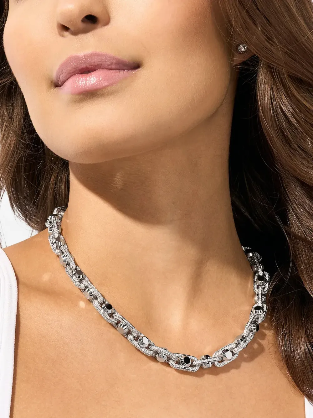 Michael Kors studded chain necklace - Zilver