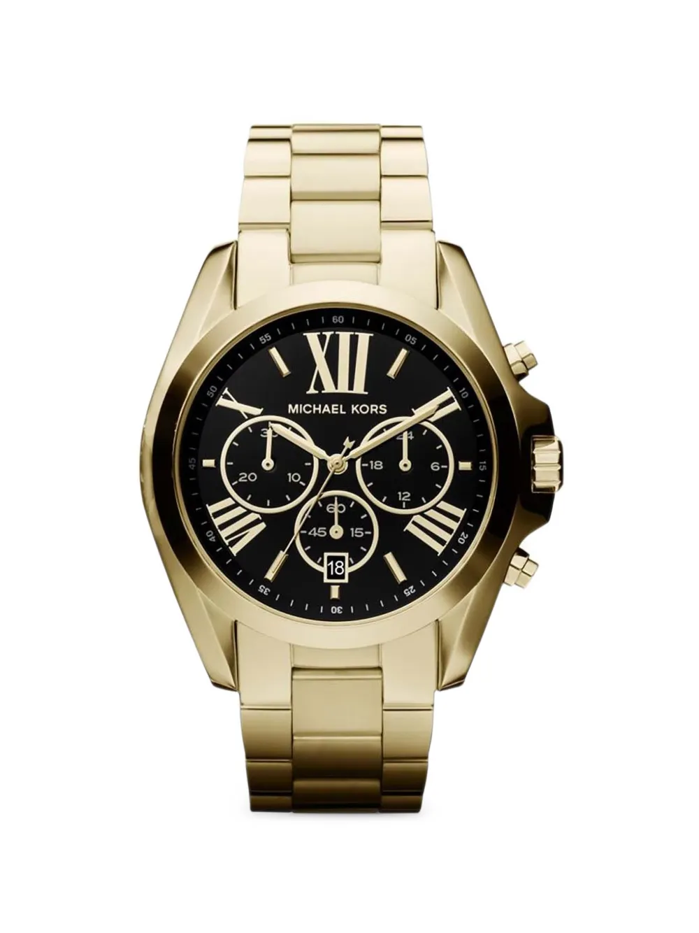 Michael Kors oversized Bradshaw gold-tone 44mm watch - Schwarz
