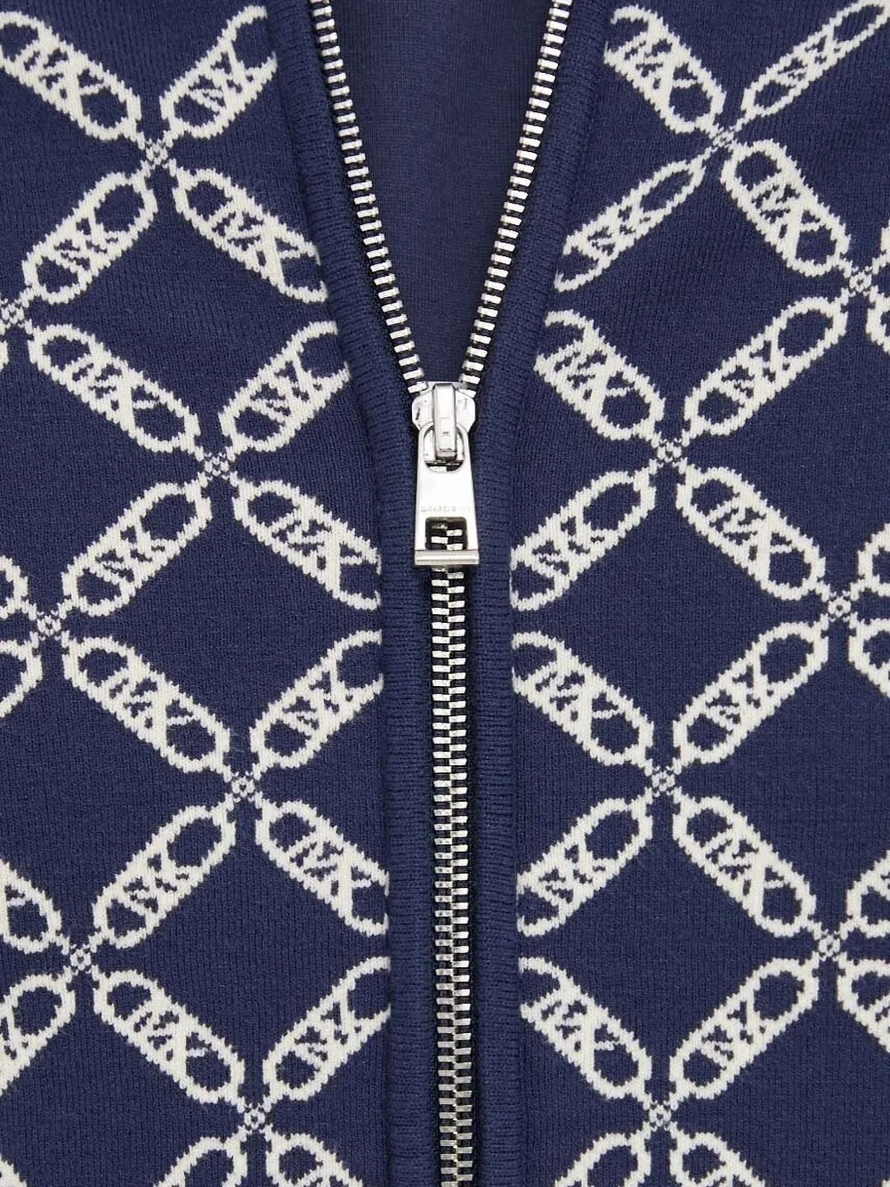 Michael Kors Chain-pattern Zip-up Sweatshirt In Blue