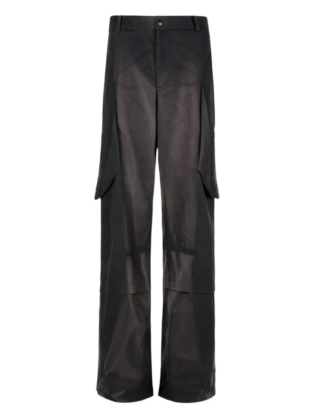 Jiyongkim Sun-bleached Cargo Pocket Trousers In Black