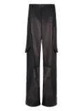 JiyongKim Sun-Bleached cargo pocket trousers - Black