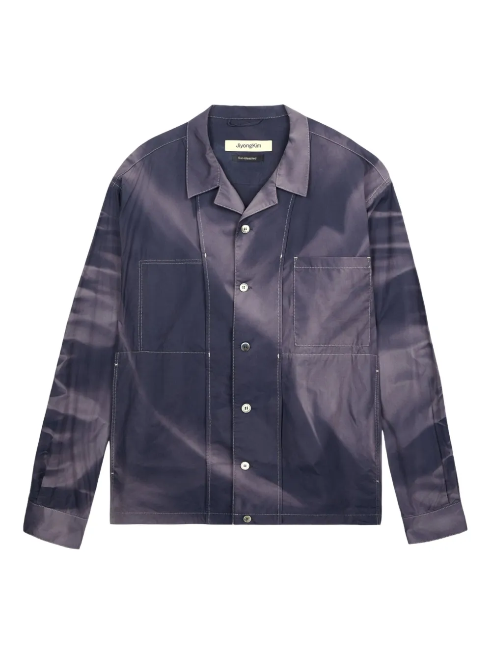 Jiyongkim Sun-bleached Pocket Shirt In Blue