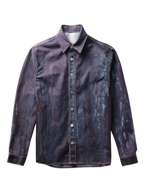 JUNTAE KIM trompe l'oeil-print denim shirt
