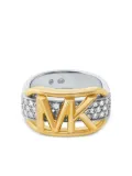 Michael Kors empire-logo pave ring - Silver