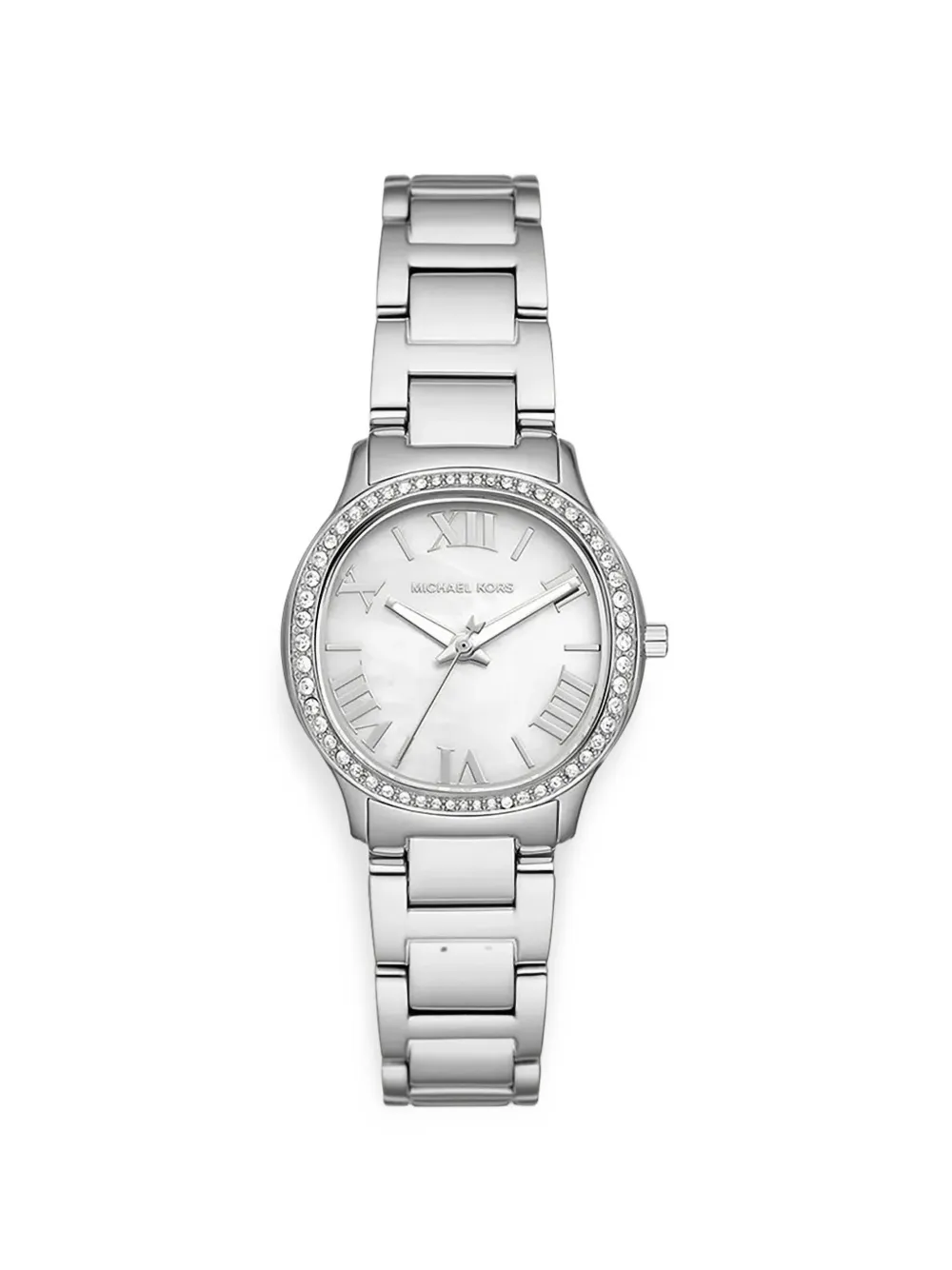 Michael Kors mini sage pavé silver-tone watch - Bianco