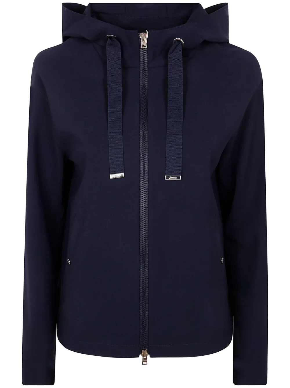 zip-up hooded jacket