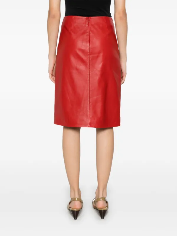 LouLou De Saison Ekare Leather Skirt | Red | FARFETCH
