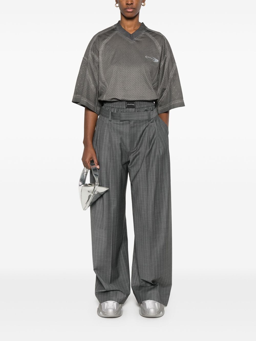 Alexander Wang Geplooide broek met boxerdetail - Grijs