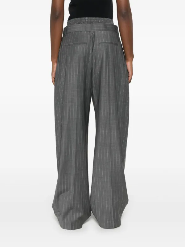 Alexander Wang boxer-detail Pleated Trousers | Grey | FARFETCH