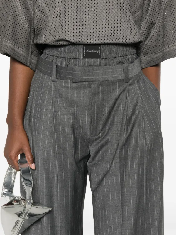 Alexander Wang boxer-detail Pleated Trousers | Grey | FARFETCH Alexander Wang boxer-detail Pleated Trousers | Grey | FARFETCH