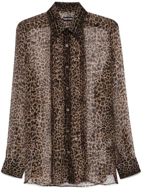TOM FORD camisa con estampado de leopardo