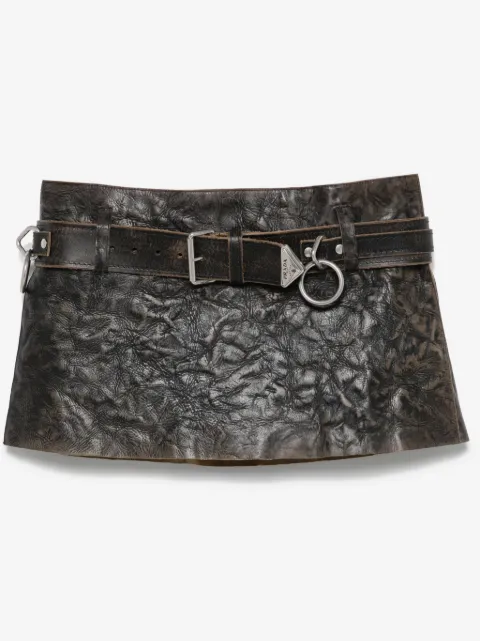 Prada leather mini skirt 