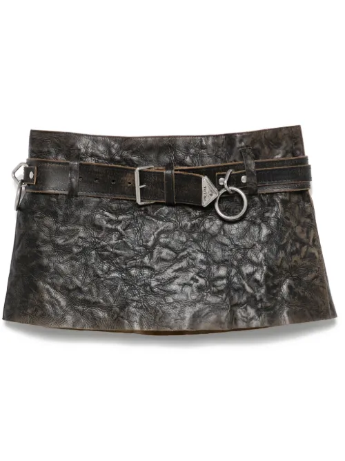 Minijupe à taille ceinturée - Prada - Modalova