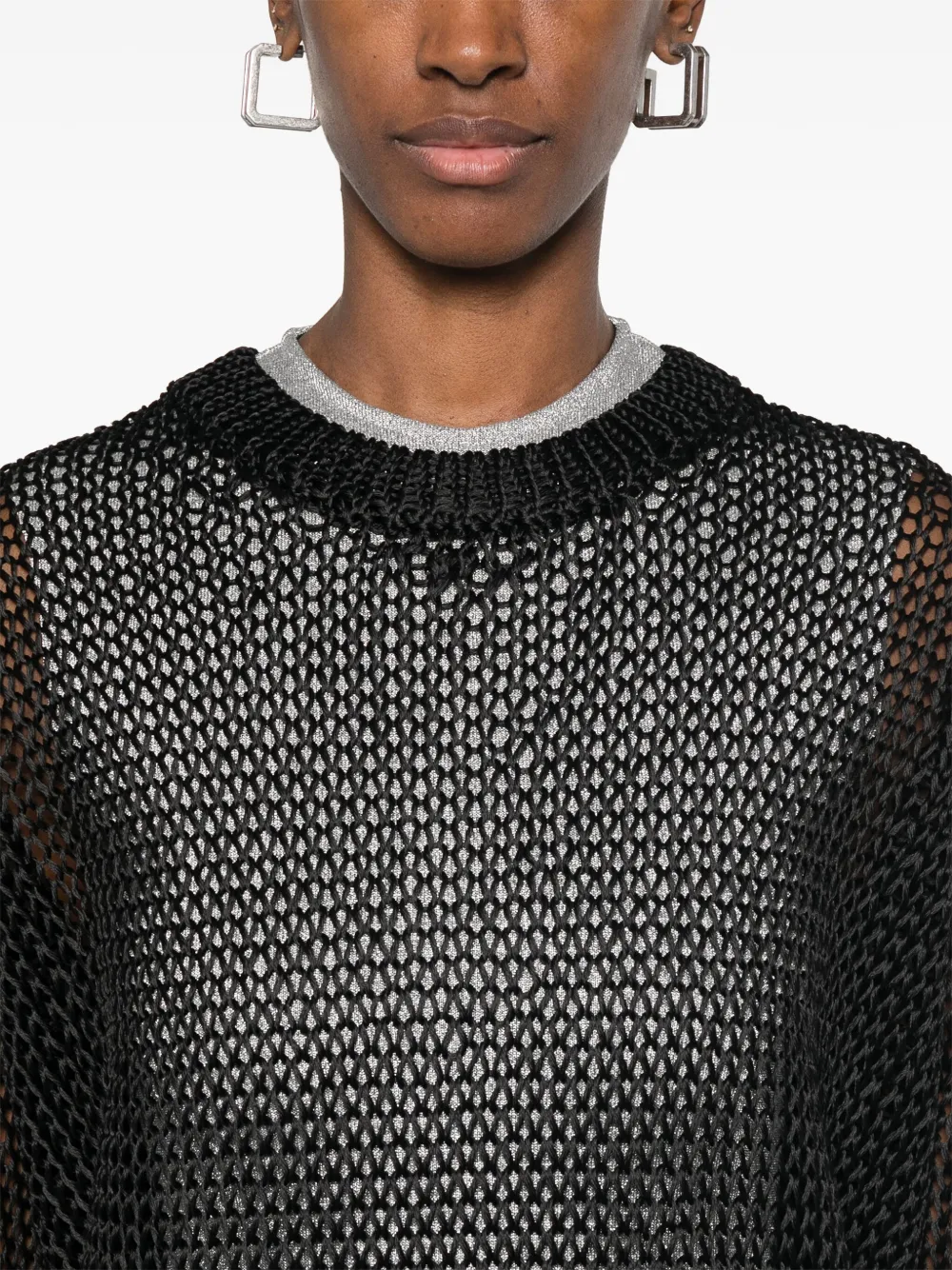 Jil Sander Opengebreide trui Zwart