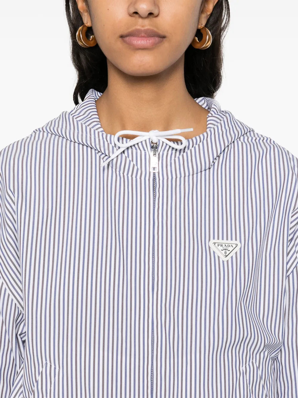 Prada Gestreept jack Wit