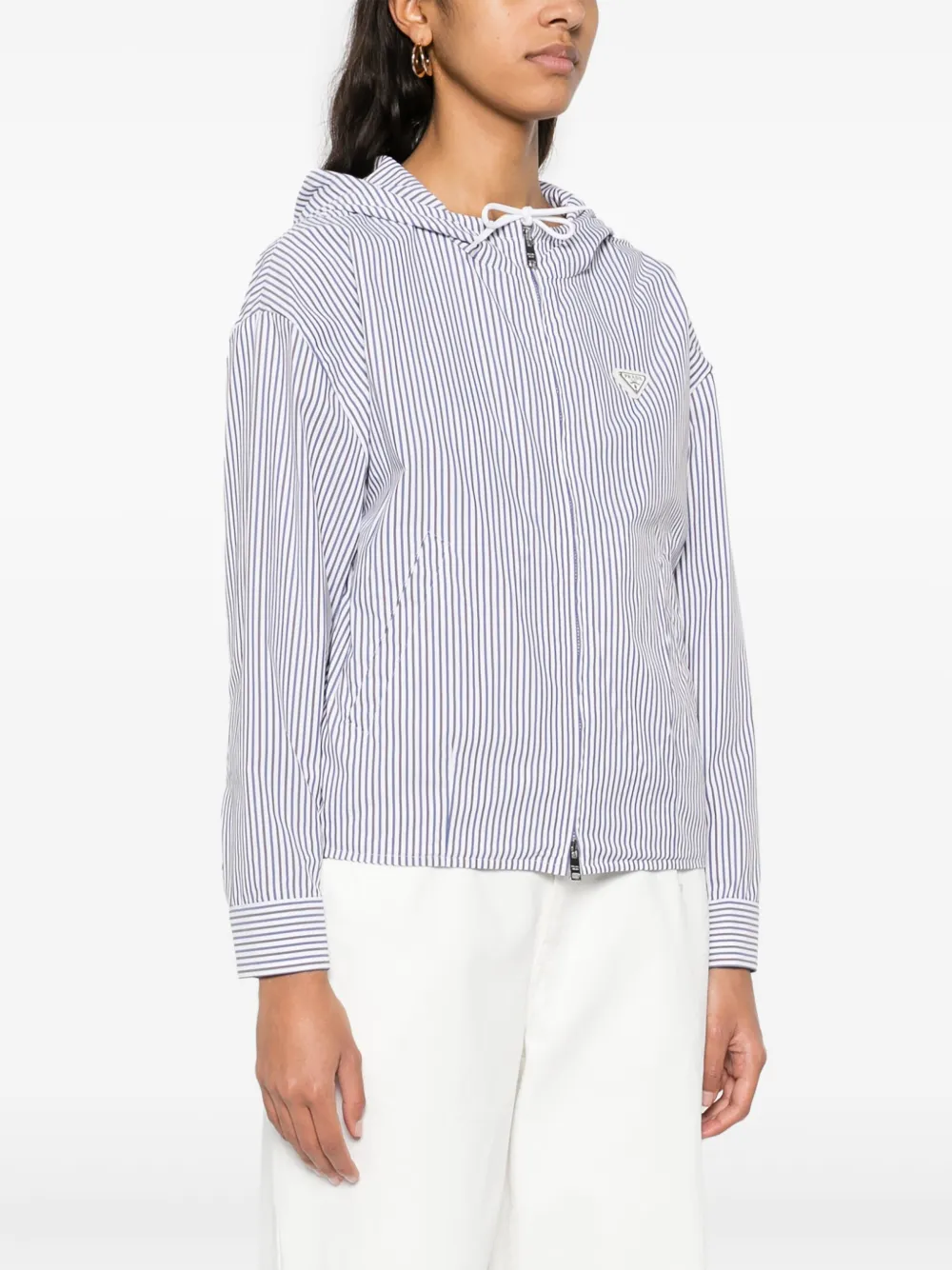 Prada Gestreept jack Wit