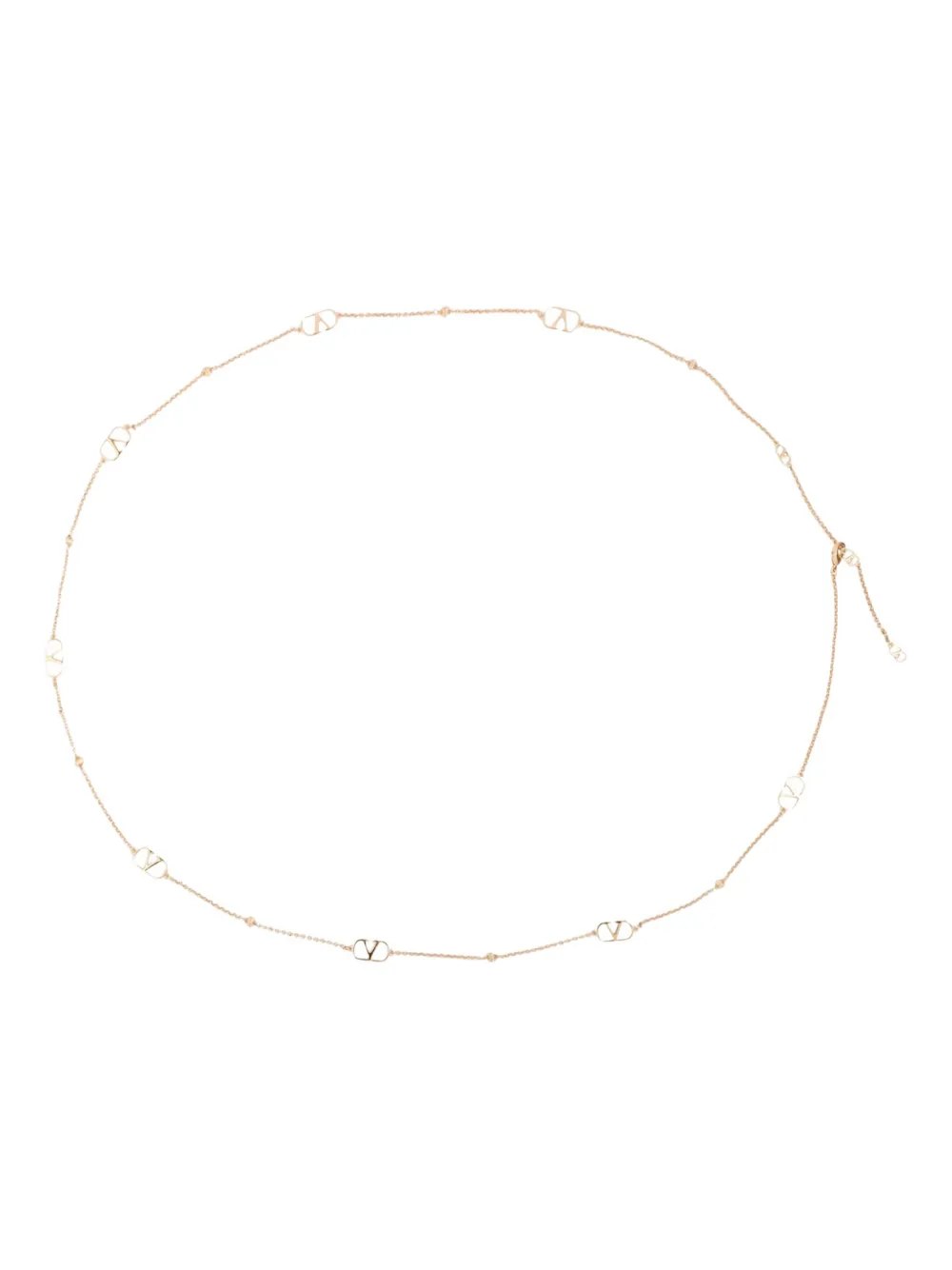 Valentino Garavani V-logo beaded necklace - Oro
