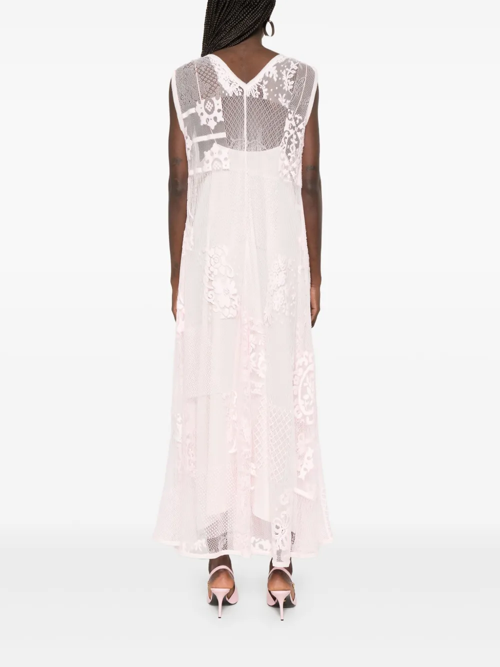 Forte Kanten maxi-jurk met jacquard Roze