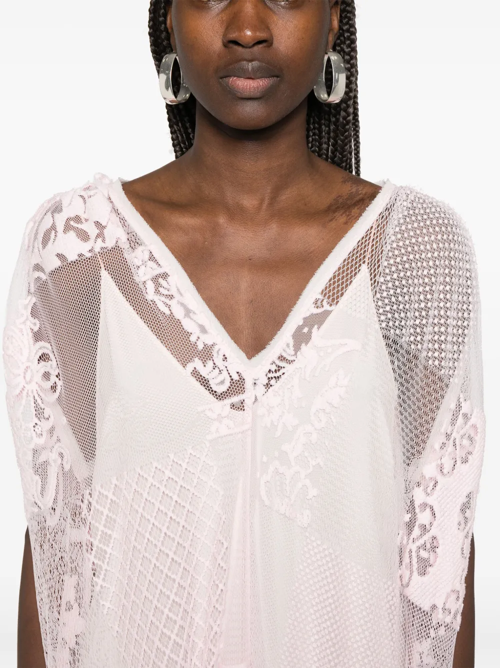 Forte Kanten maxi-jurk met jacquard Roze