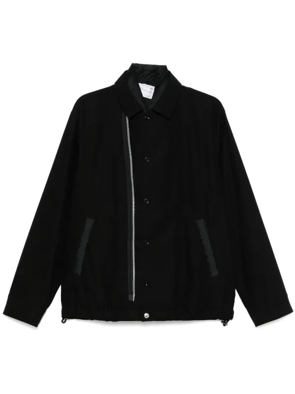 Sacai レイヤード ジャケット | ブラック | FARFETCH JP