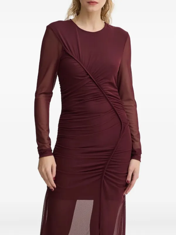 Gestuz Mesh Paneled Dress - Red