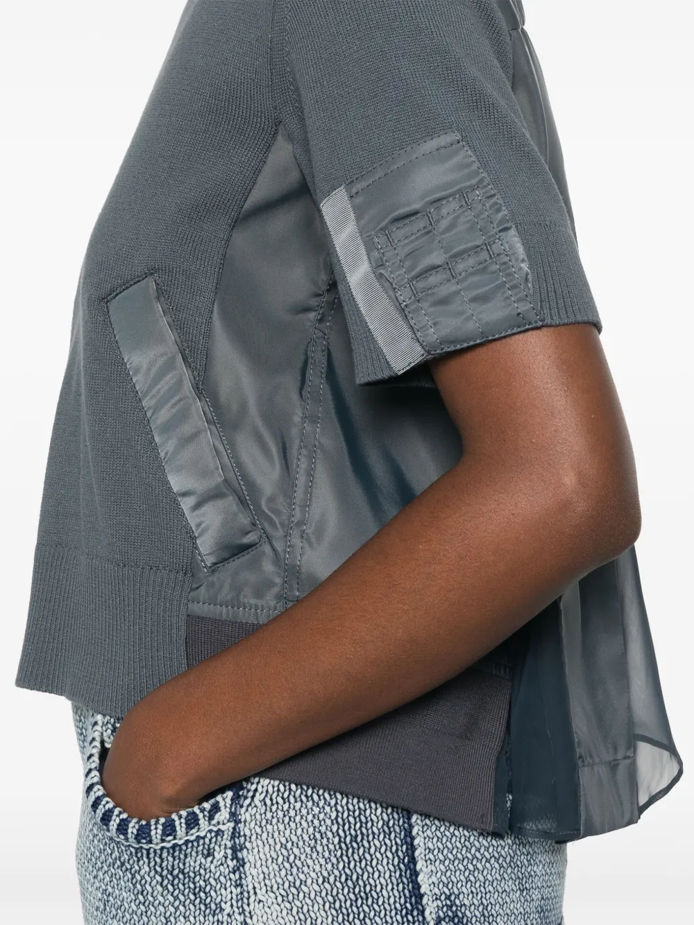 sacai T-shirt met vlakken Grijs