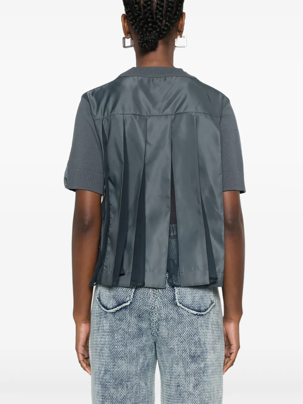 sacai T-shirt met vlakken Grijs