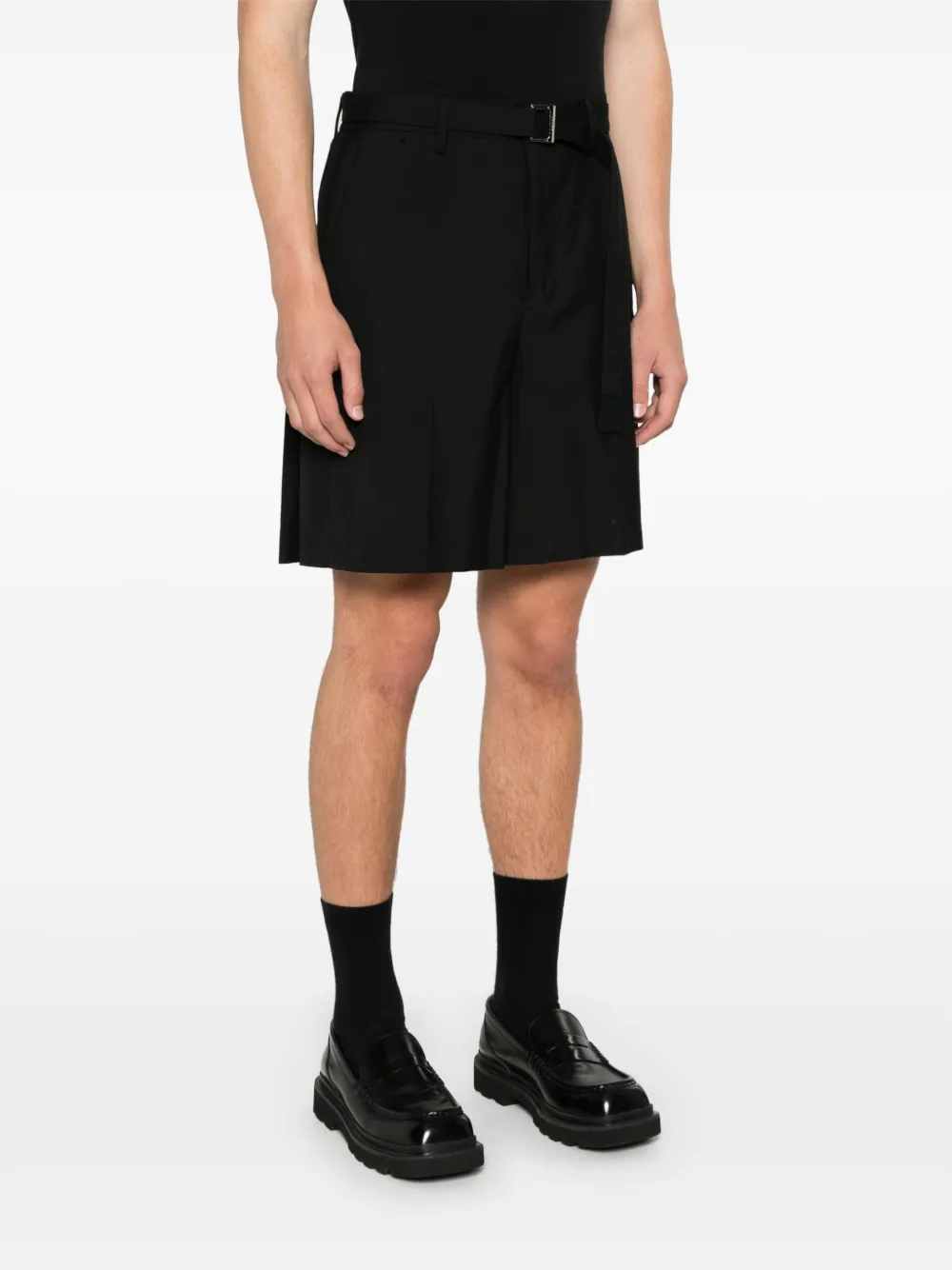 Sacai プリーツ ショートパンツ | ブラック | FARFETCH JP