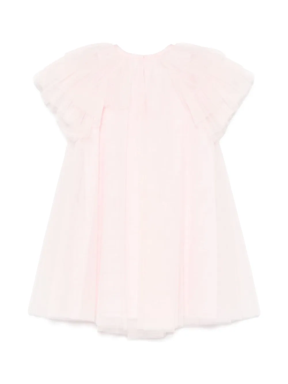 Fendi Kids Tule jurk met geborduurd logo Roze
