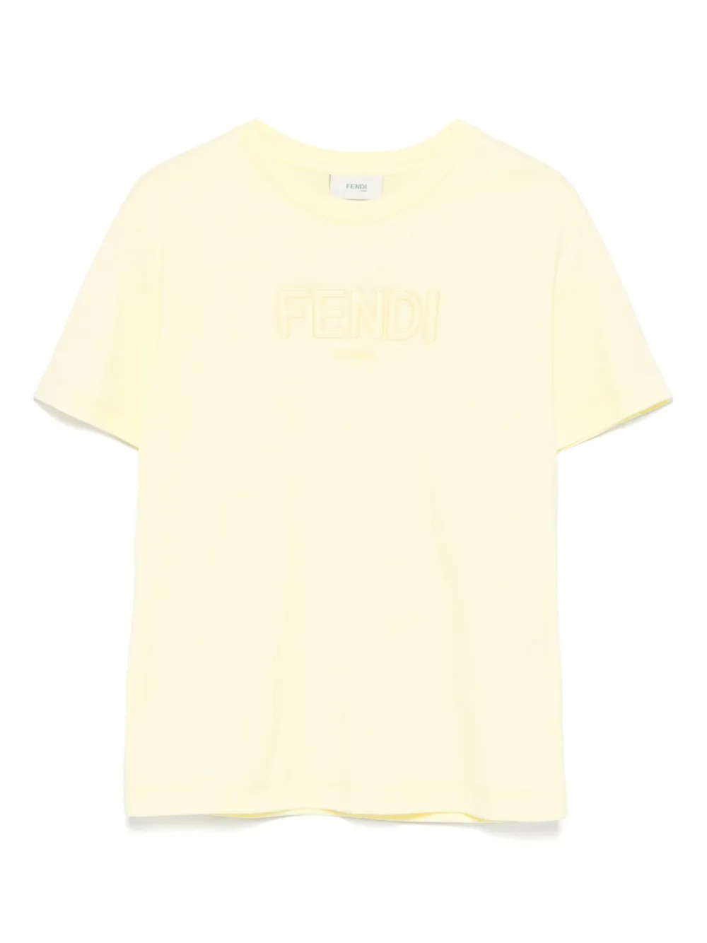 Fendi Kids T-shirt met geborduurd logo Geel