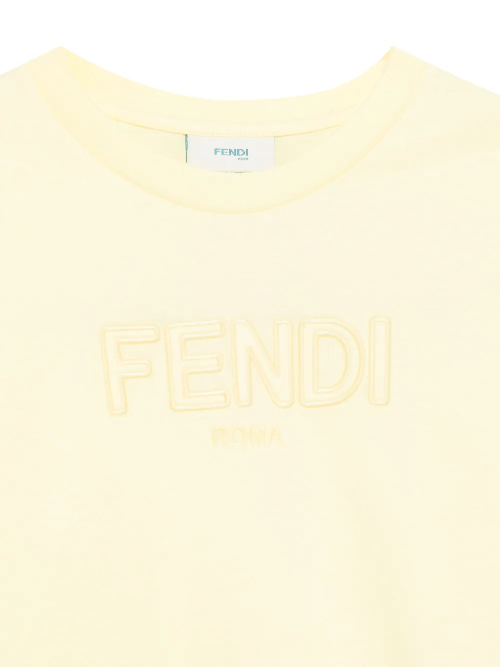 Fendi Kids T-shirt met geborduurd logo Geel