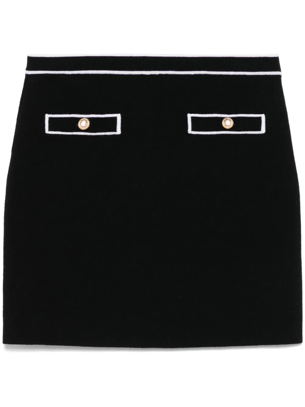 alice + olivia falda corta con diseño tejido | negro | Image 1