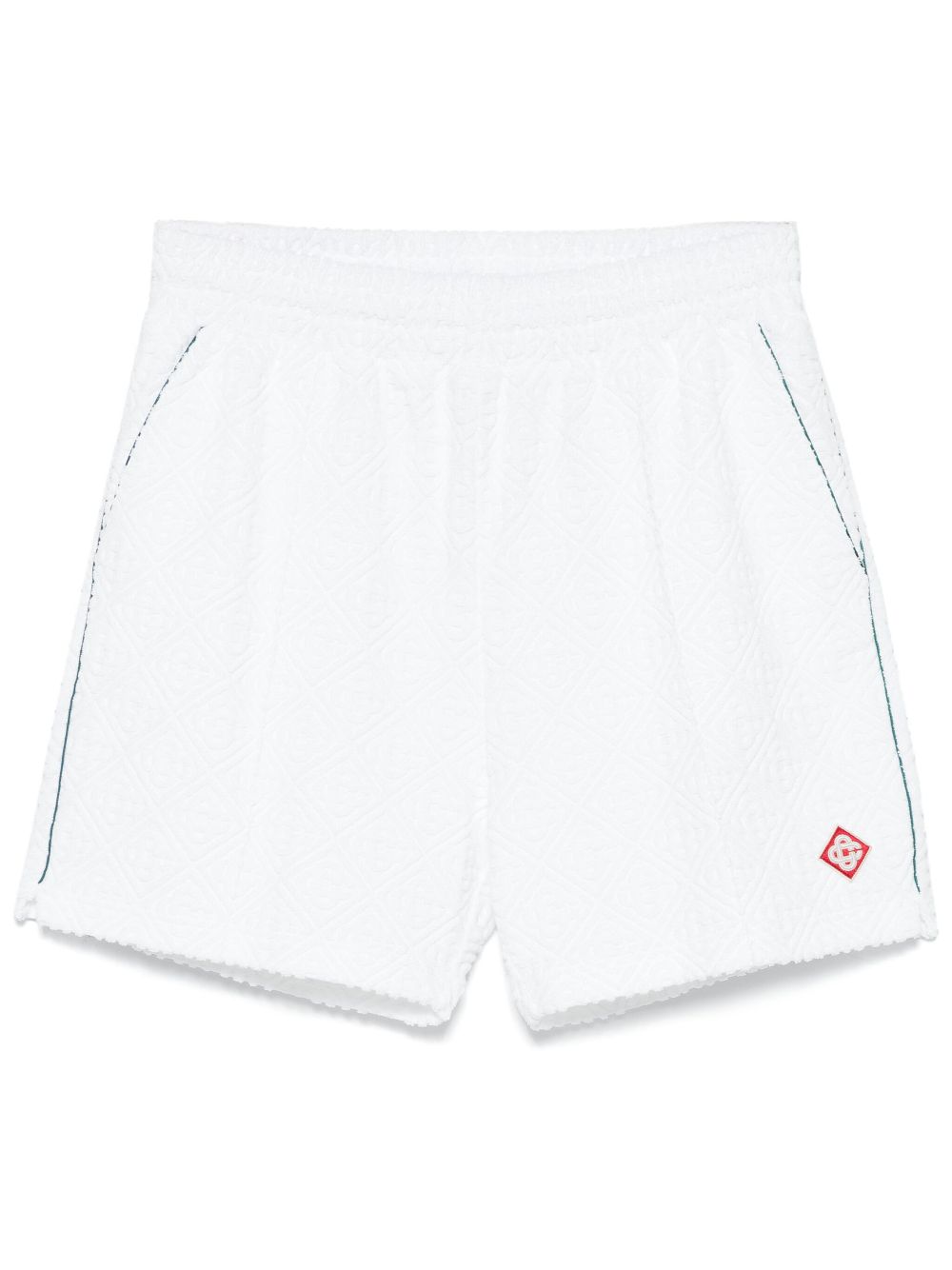 Casablanca panelled-jacquard shorts - White