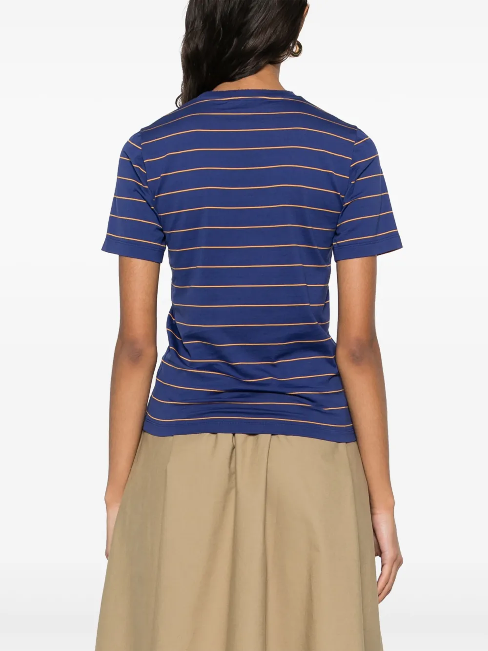 Miu Gestreept T-shirt Blauw