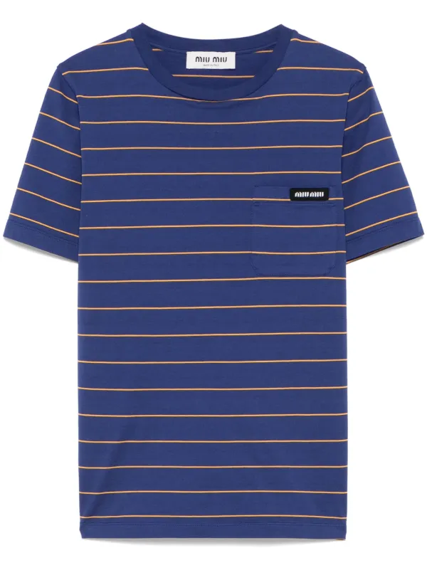 関税込【MiuMiu】Logo striped cotton jersey T-shirt 27833257_57564779_600.jpg