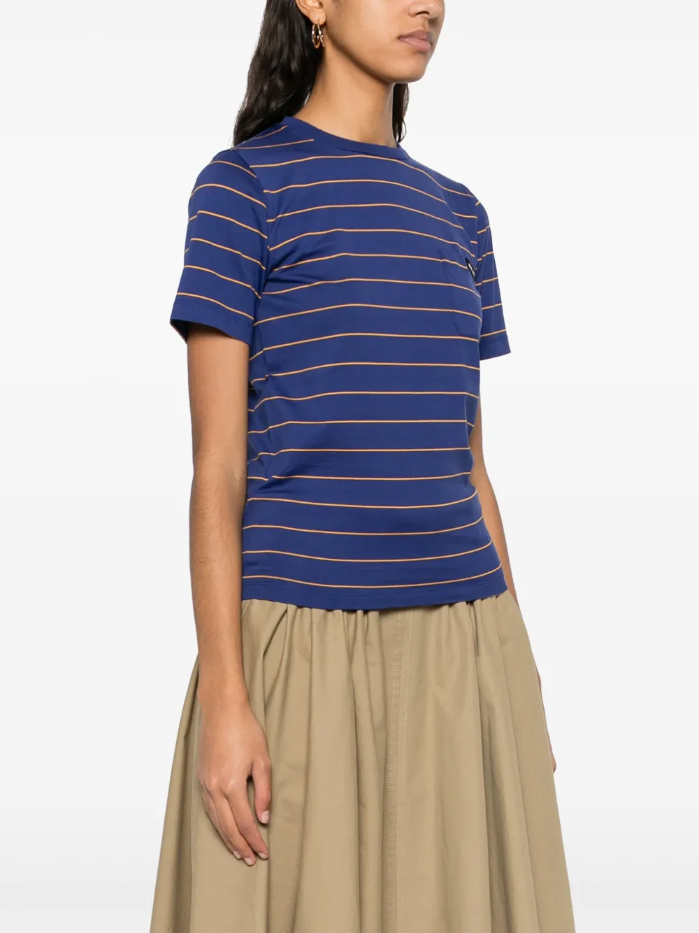Miu Gestreept T-shirt Blauw