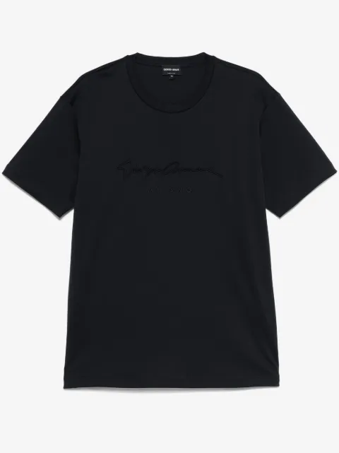 Giorgio Armani logo embroidered T-shirt