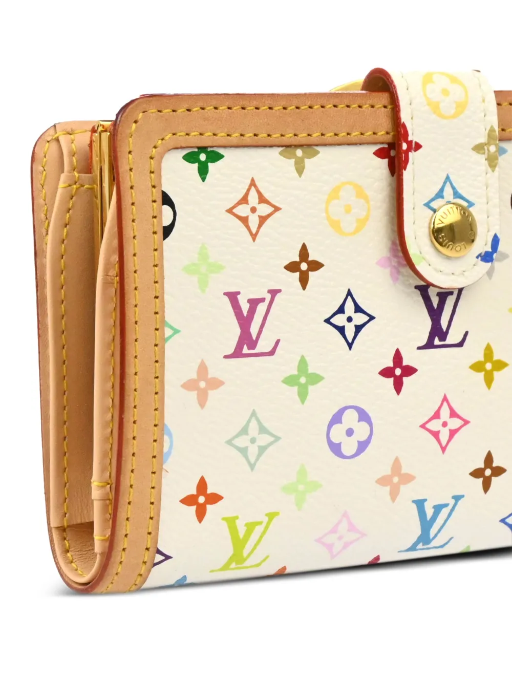 Pre-owned Louis Vuitton X Takashi Murakami 2005 Portefeuille Viennois Wallet In White