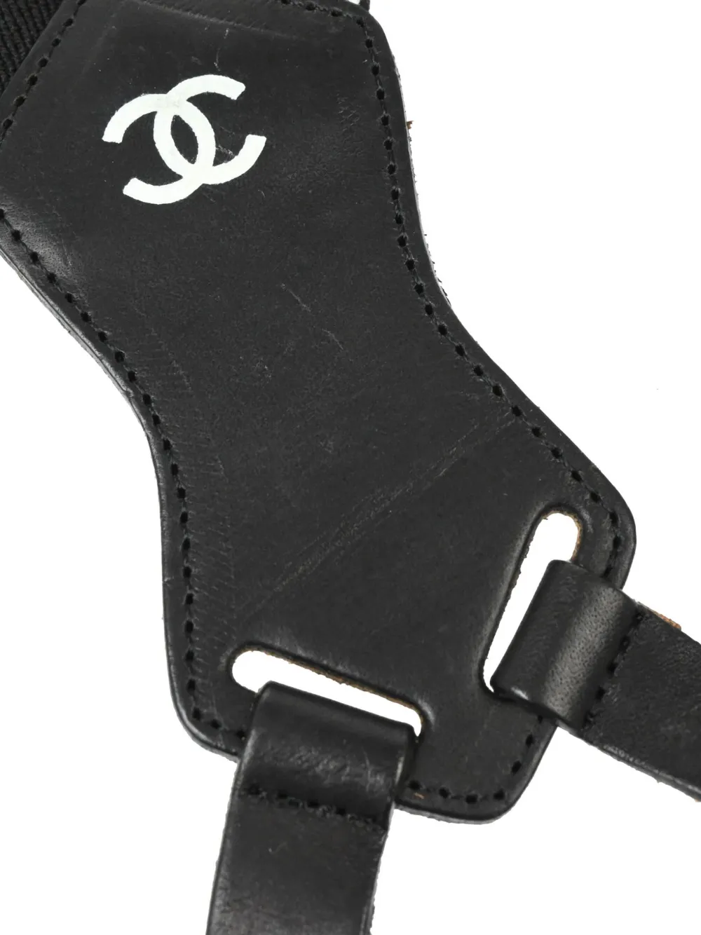 CHANEL Pre-Owned 1990-2000s bretels met logo - Zwart