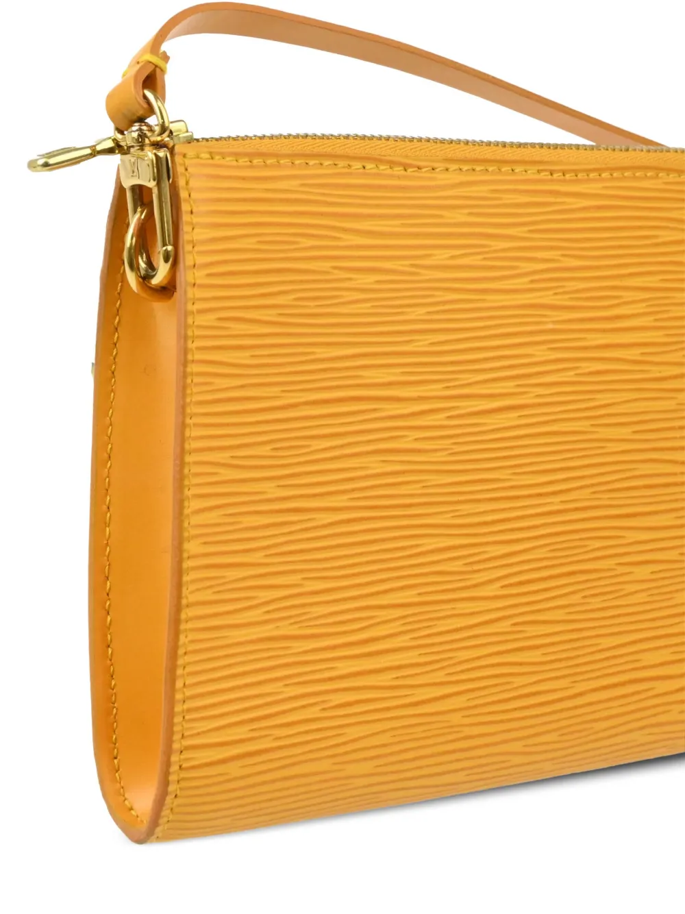 Pre-owned Louis Vuitton 2002 Pochette Accessoires Clutch Bag In Yellow