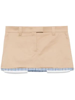 Miu Miu Straight Skirts | Gingham Miniskirts | FARFETCH