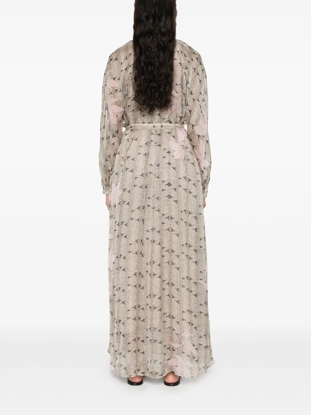 Forte Maxi-jurk met Dune Lily-print Beige